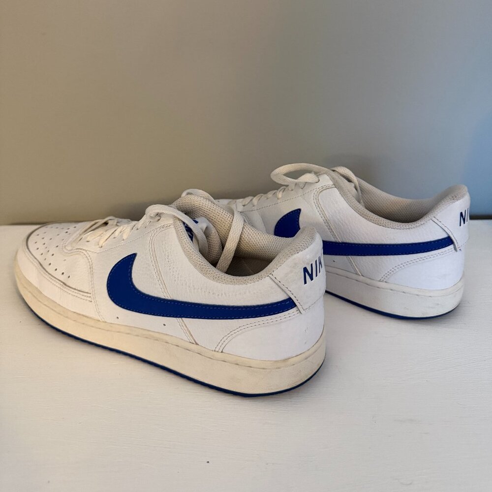 Nike Court Vision Low Game Royal - Men's Size 9.5 - White/Blue